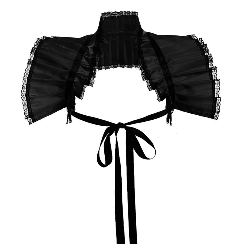 GRACEART Victorian Ruffled Bolero Collar (Style-1 Black) - Image 1